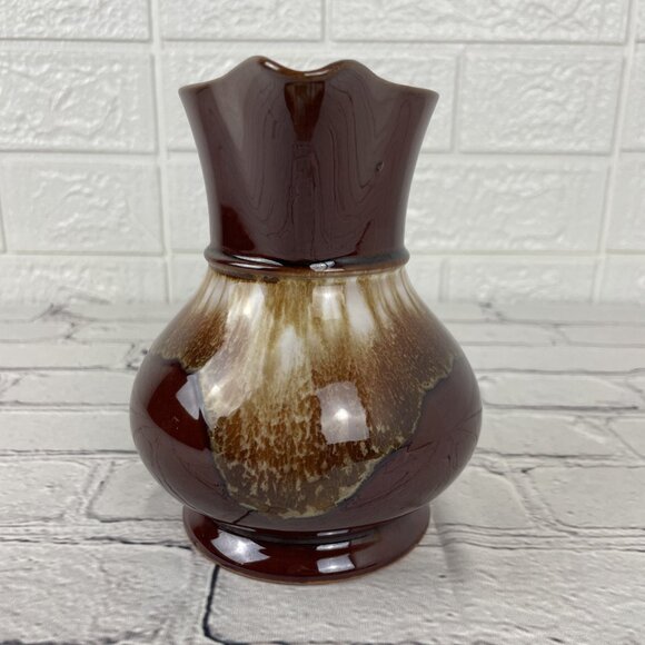 Vintage Brown Drip Glaze Ceramic Pitcher Jug Creamer JAPAN - Picture 3 of 8